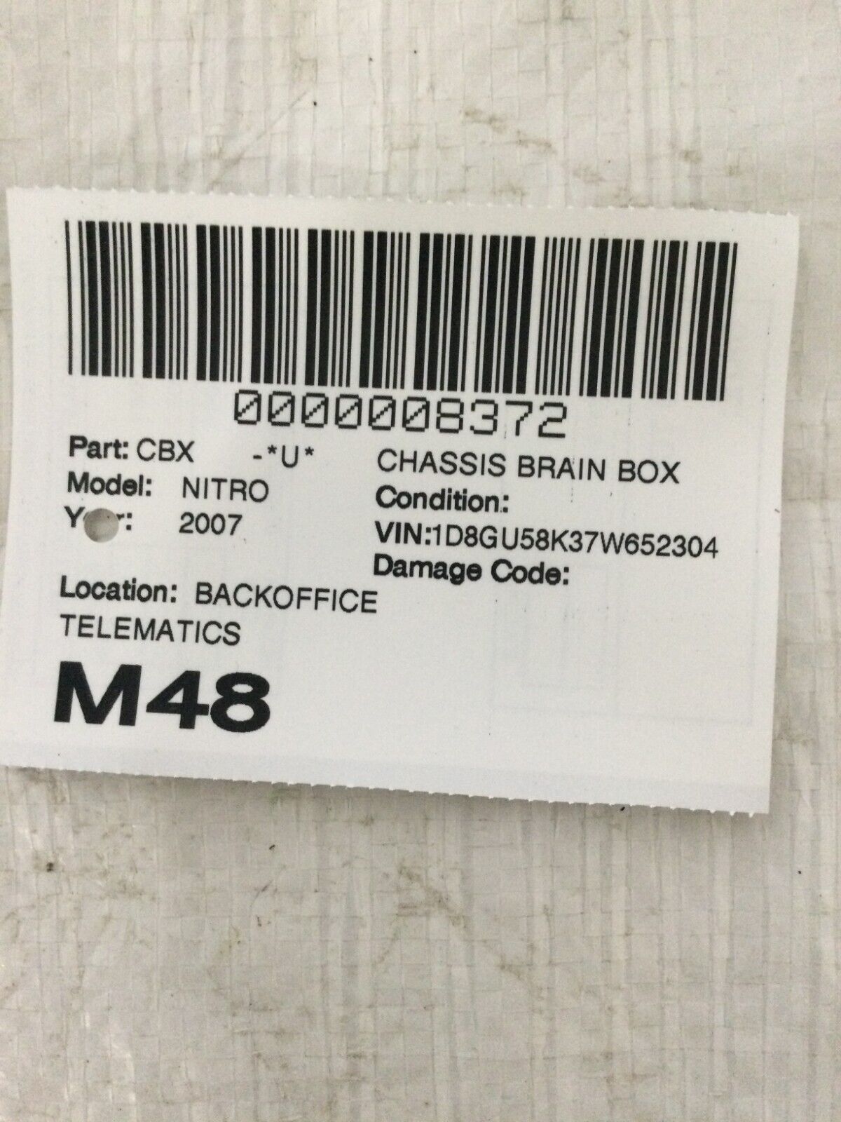 2007-2009 Dodge Nitro Telematics Module 05064469AC OEM