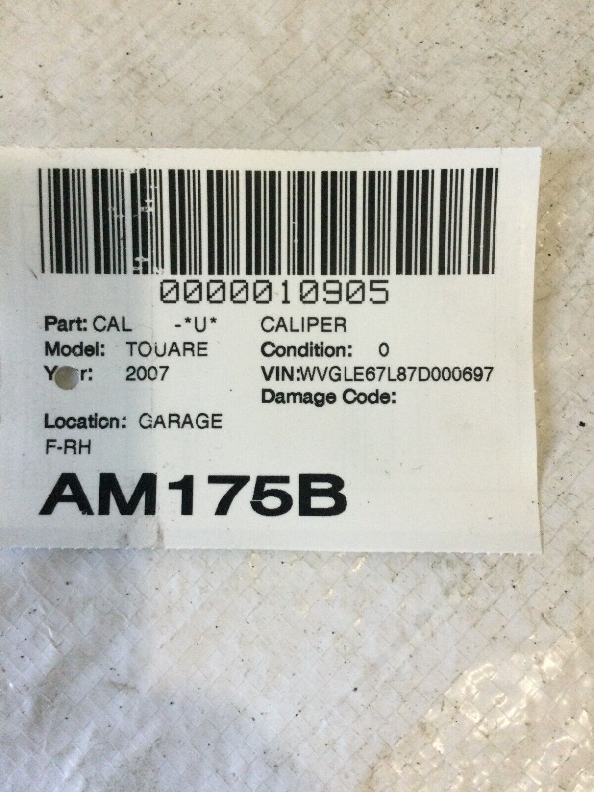 2004-2010 Volkswagen Touareg Front Right Brembo Brake Caliper OEM