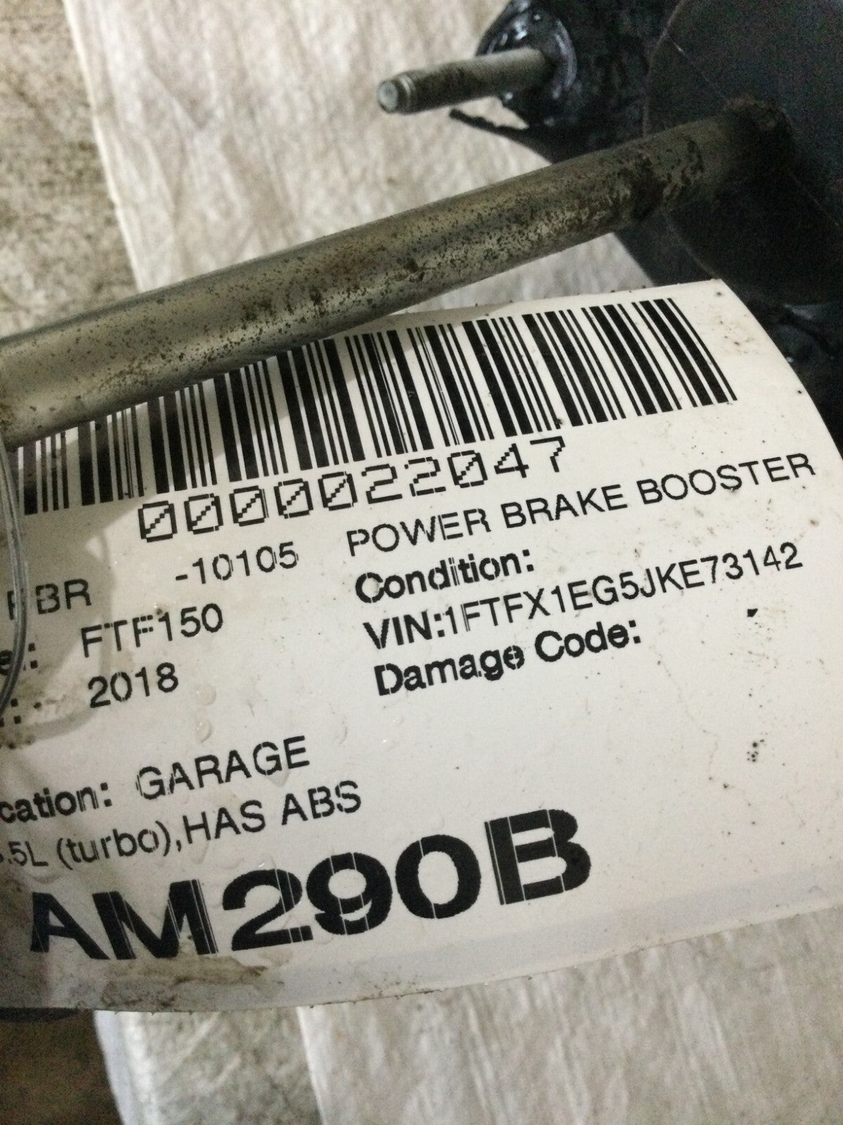 2018 Ford F-150 3.5L Power Brake Booster HL34-2005-ED OEM