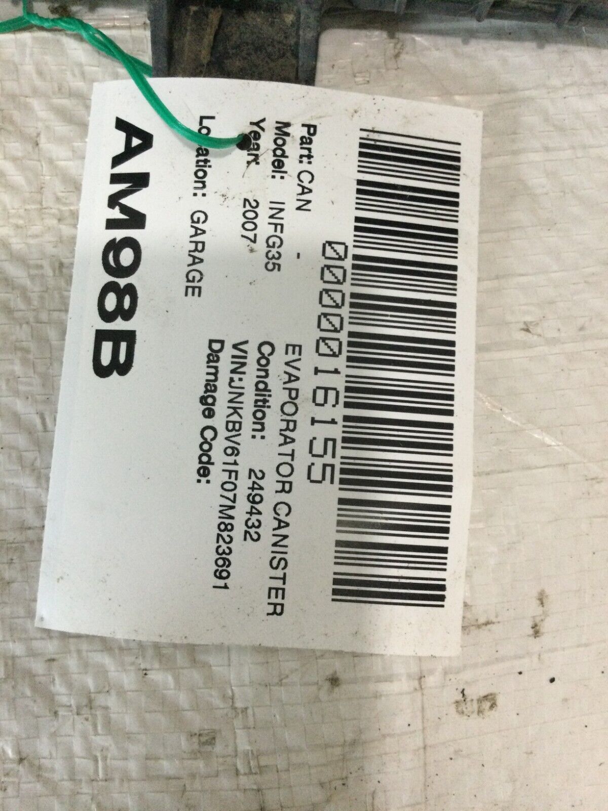 2007-2009 Infiniti G35 Sedan Fuel Evaporator Canister OEM 3.5L