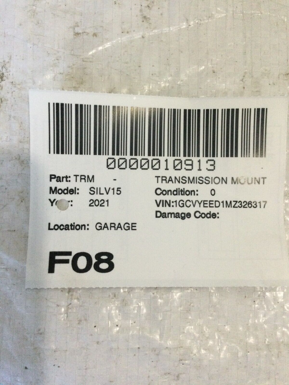 2019-2022 Chevrolet Silverado 1500 Auto Trnsmission Mount Bracket OEM 84460900