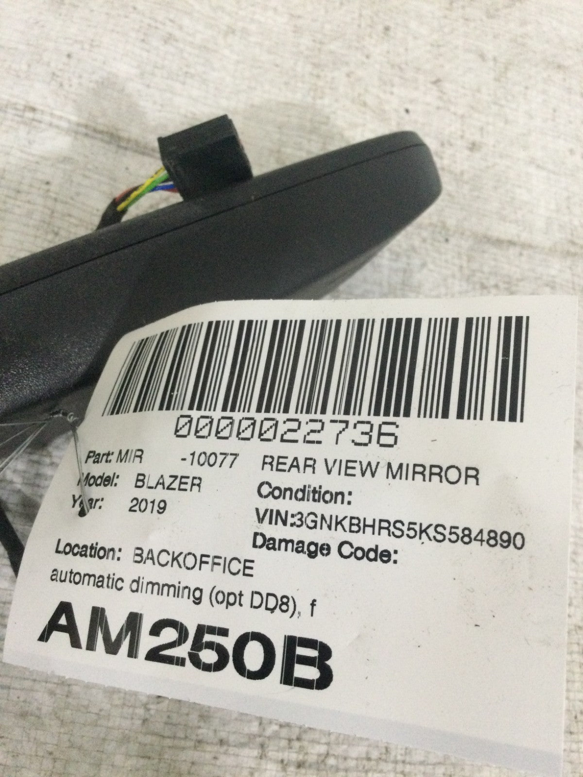 2019 Chevrolet Blazer Rear View Mirror OEM 13581081