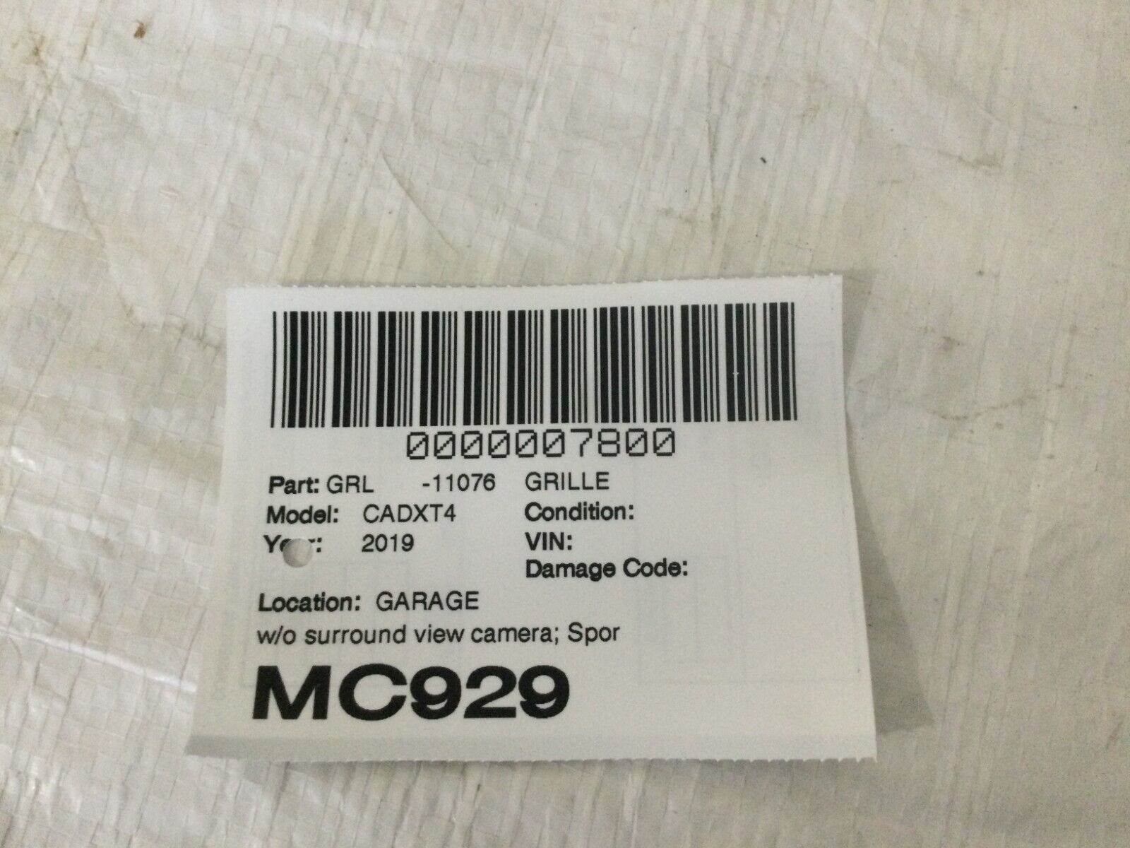 2019-2021 Cadillac XT4 Sport Front Grille W/ Emblem OEM 84582861