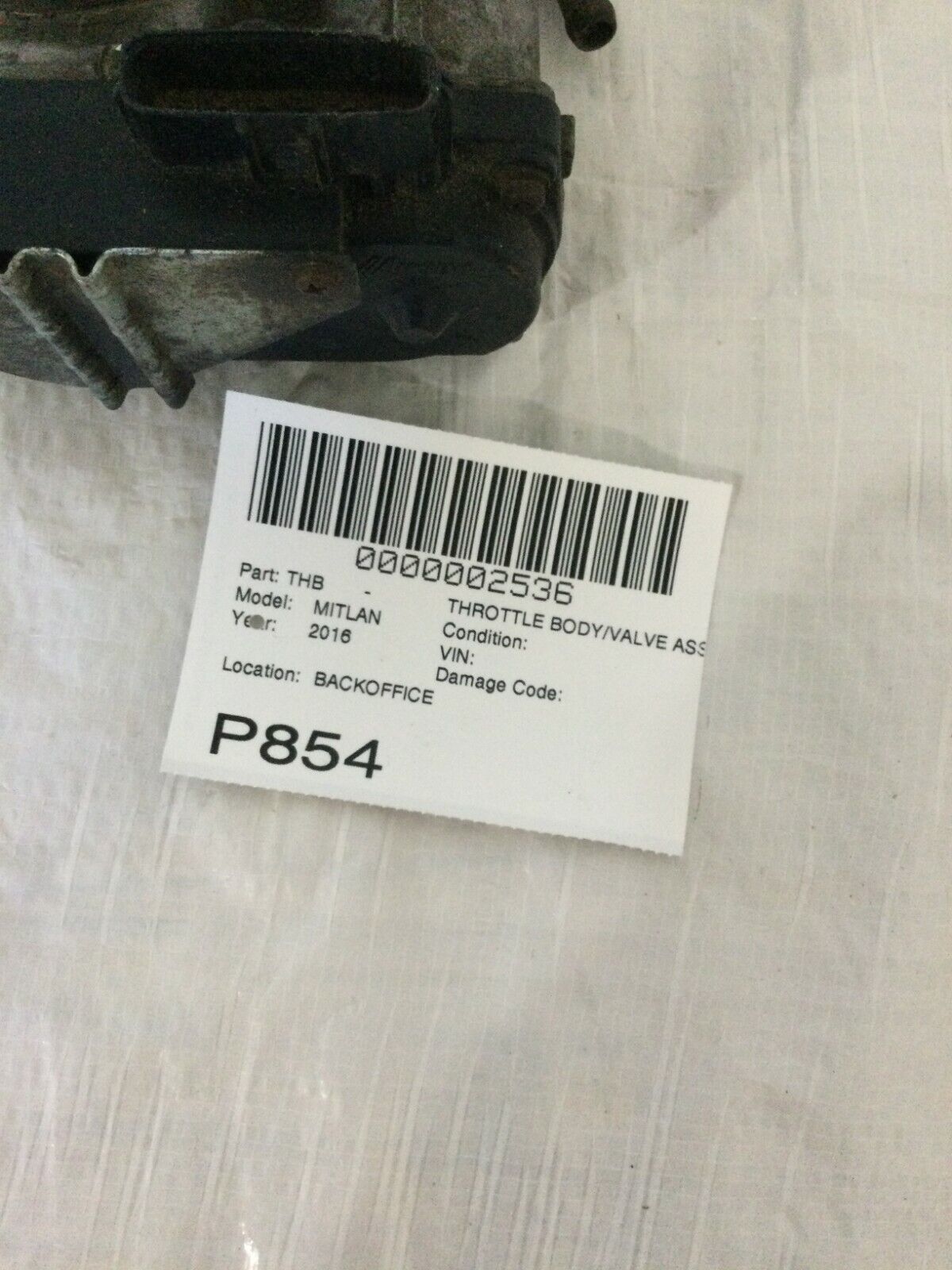 2016-2017 Mitsubishi Lancer Throttle Body Valve Assembly OEM