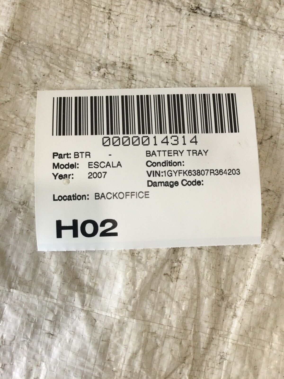 2007 Cadillac Escalade Battery Tray Support OEM