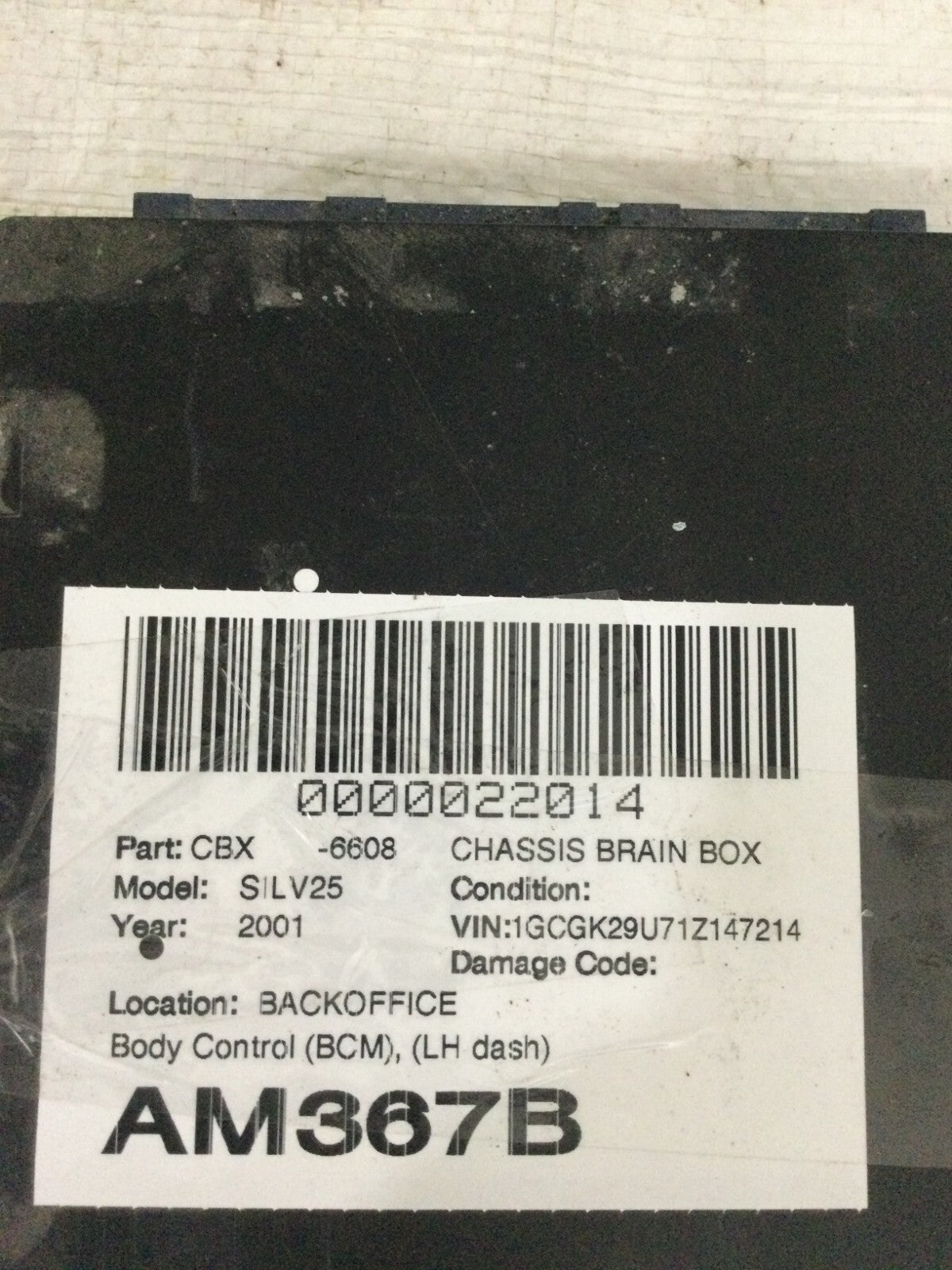 2001 Chevrolet Silverado 2500 Body Control Module 09375899 OEM