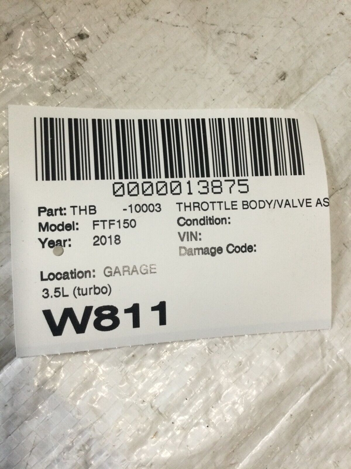 2018 2019 2020 Ford F-150 3.5L Throttle Body Valve Assembly HL3E9F991AA OEM
