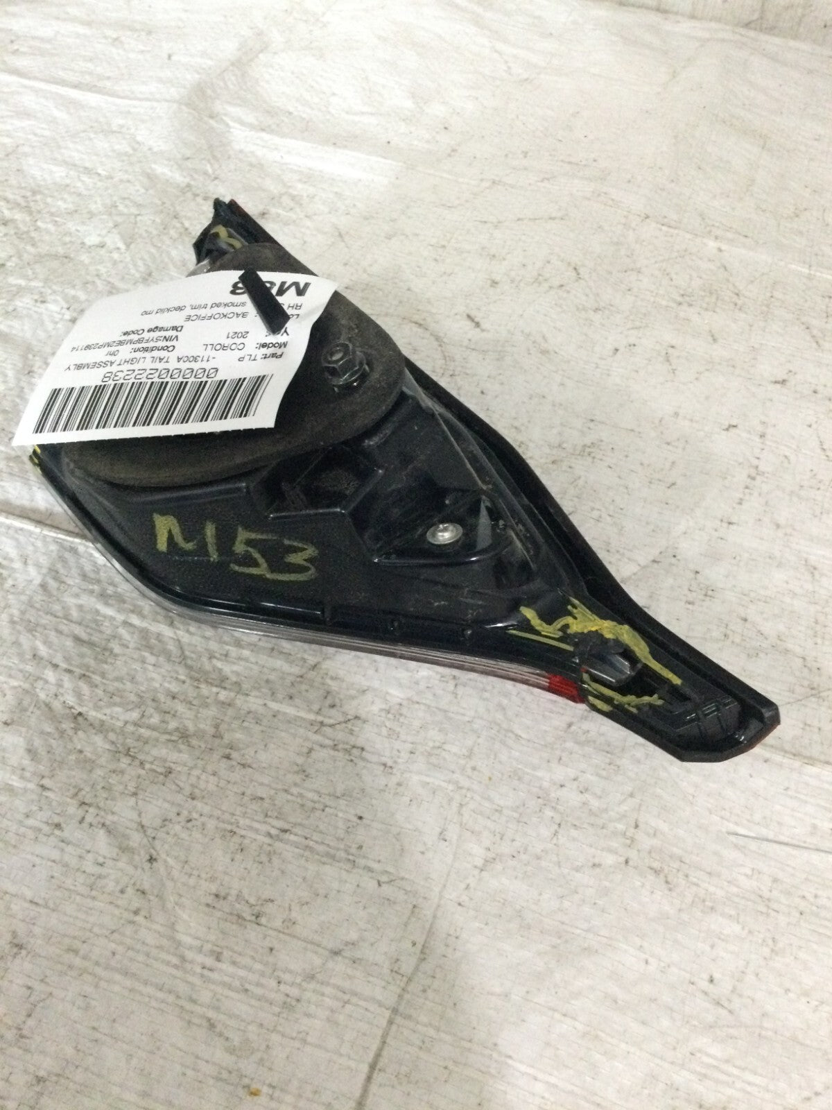 2021 Toyota Corolla Right Passenger Side Tail Light OEM MARKED DAMAGE