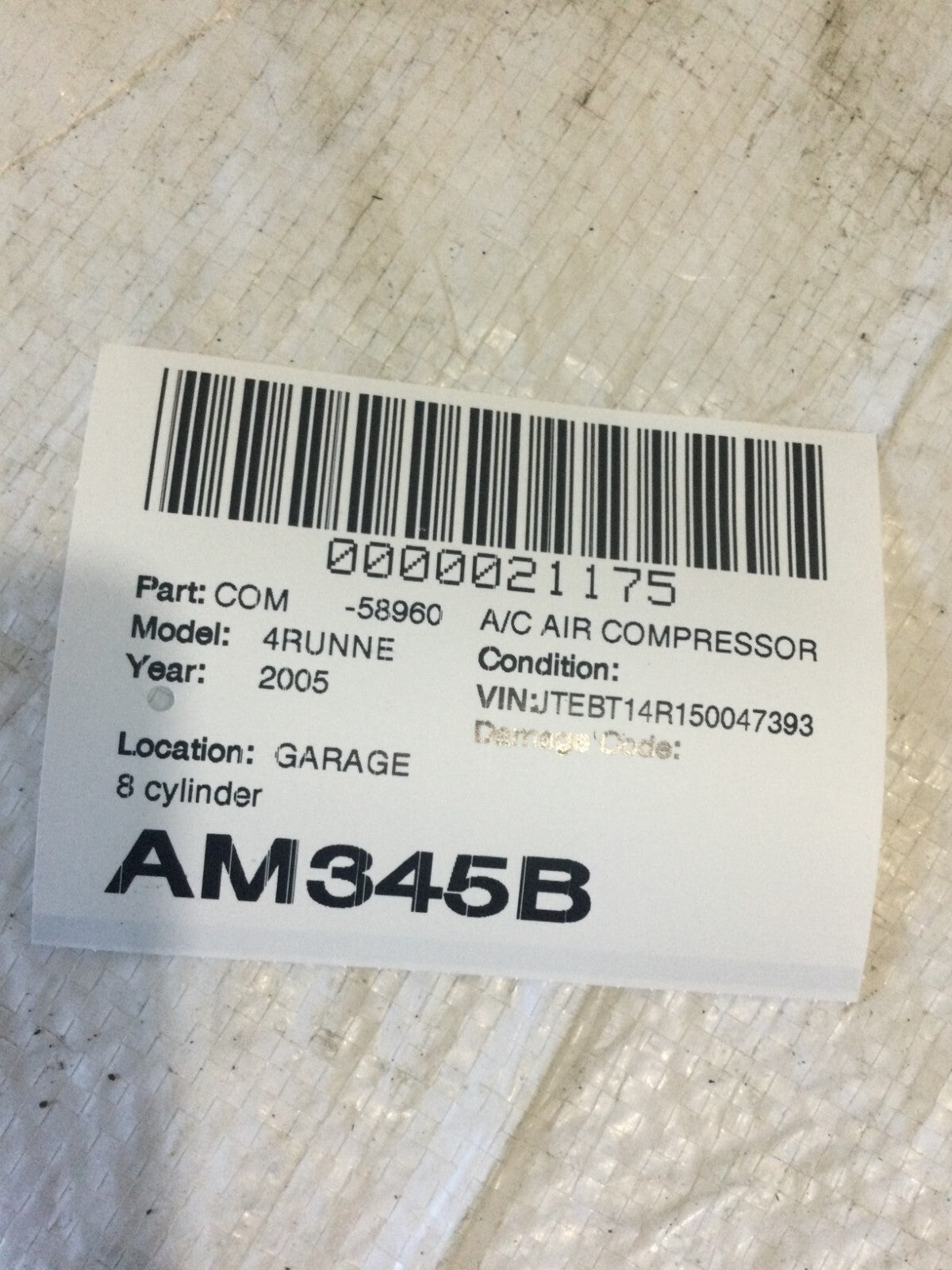 2005 Toyota 4Runner A/C Compressor OEM 4.7L V8