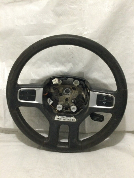 2011 Dodge Ram 3500 Black Steering Wheel W/ Media Buttons & Cruise Lever OEM