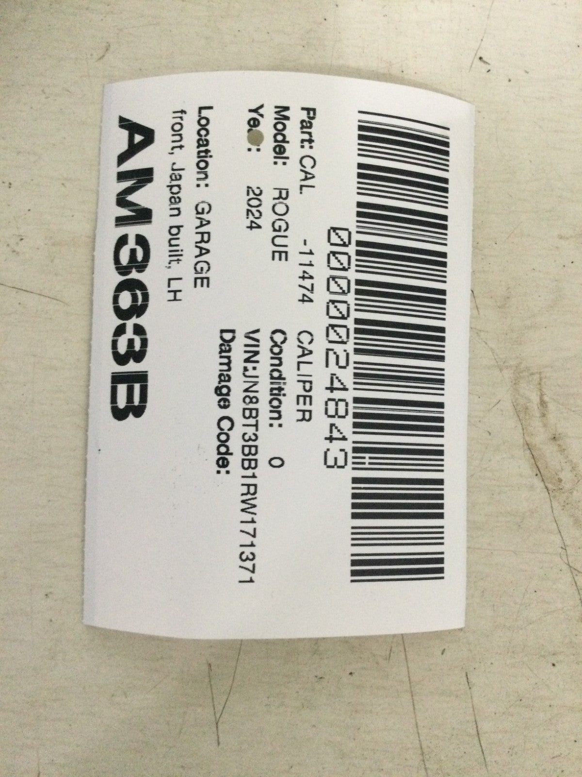 2024 Nissan Rogue 1.5L Front Left Caliper OEM