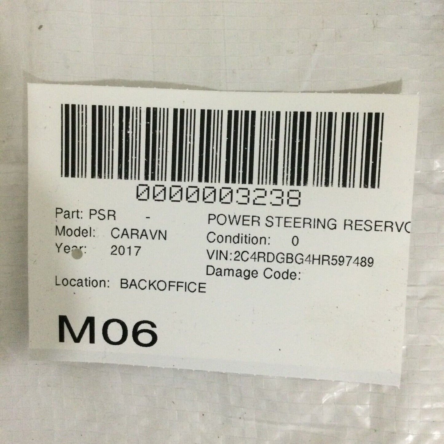 2017 Dodge Grand Caravan Power Steering Reservoir OEM 3.6L 