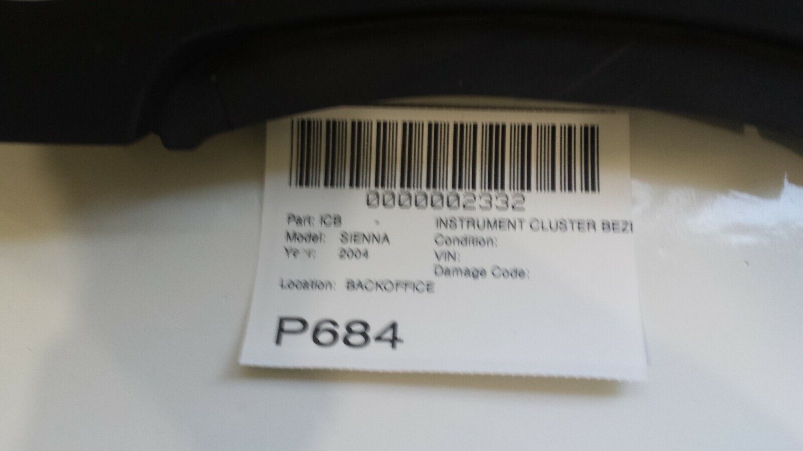2004-2005 Toyota Sienna Instrument Cluster Surround Trim Bezel OEM