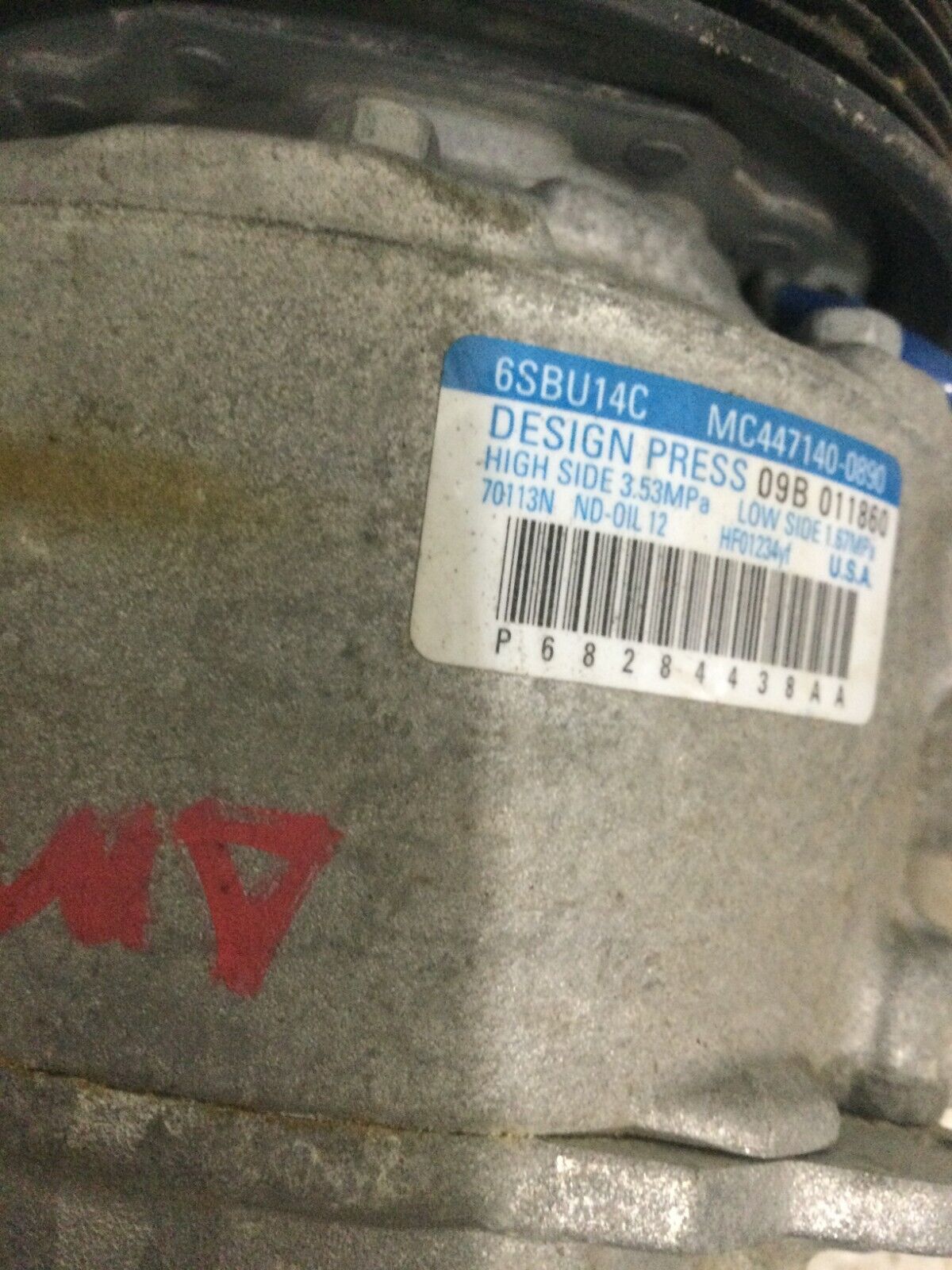 2019 Jeep Compass OEM A/C Air Conditioning Compressor 25K 68284438AA 2017-2019