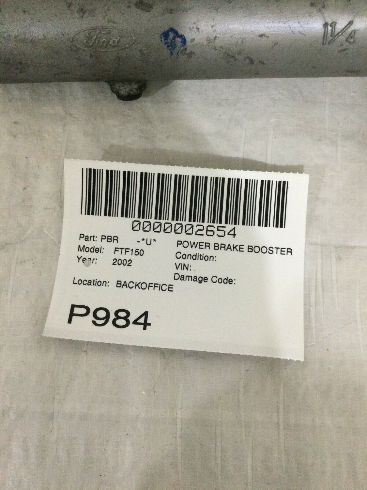 2002 Ford F-150 Power Brake Booster Master Cylinder W/ Reservoir OEM