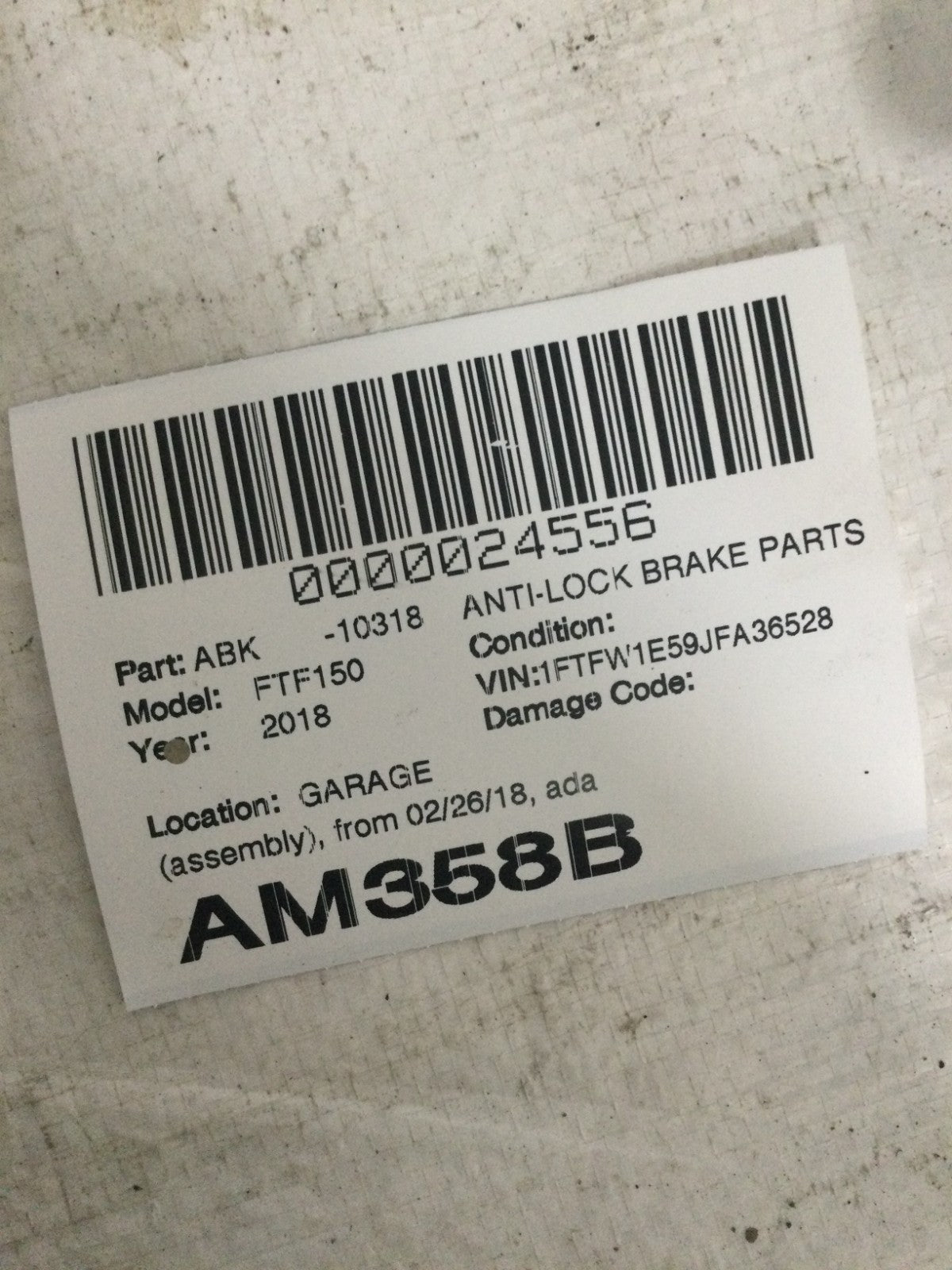 2018 Ford F150 F-150 5.0L ABS Pump Control Module OEM JL34-2B373-AH