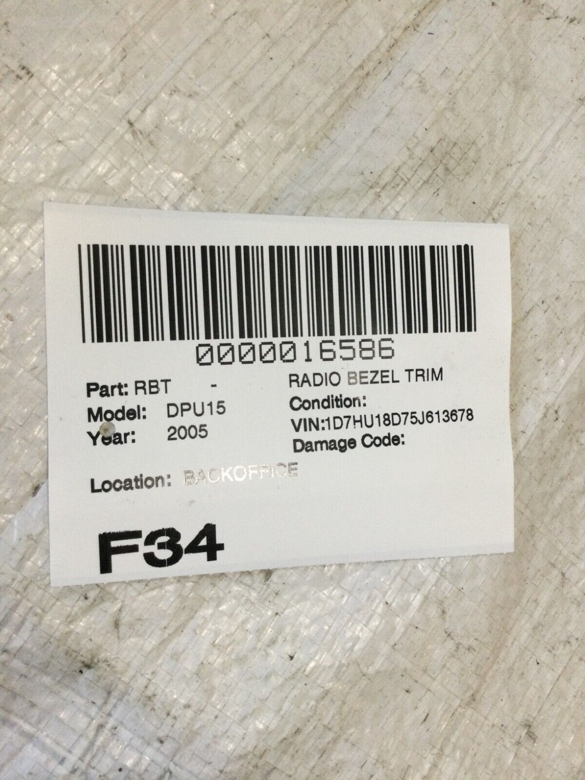 2002-2005 Dodge Ram 1500 2500 3500 Radio Dash Trim Bezel with Vents OEM