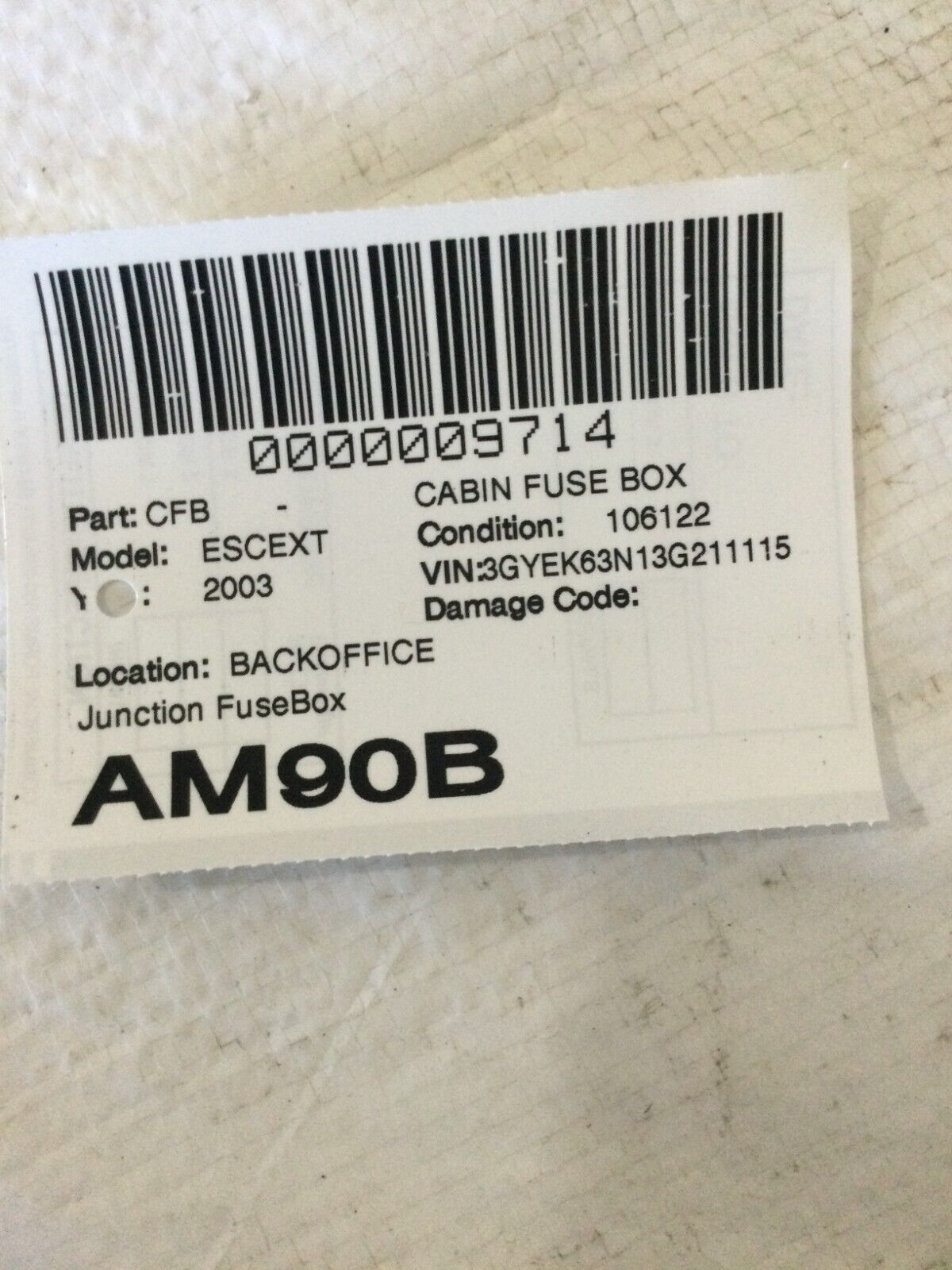 2003-2006 Cadillac Escalade EXT Under Dash Junction Fuse Block 15190658 OEM