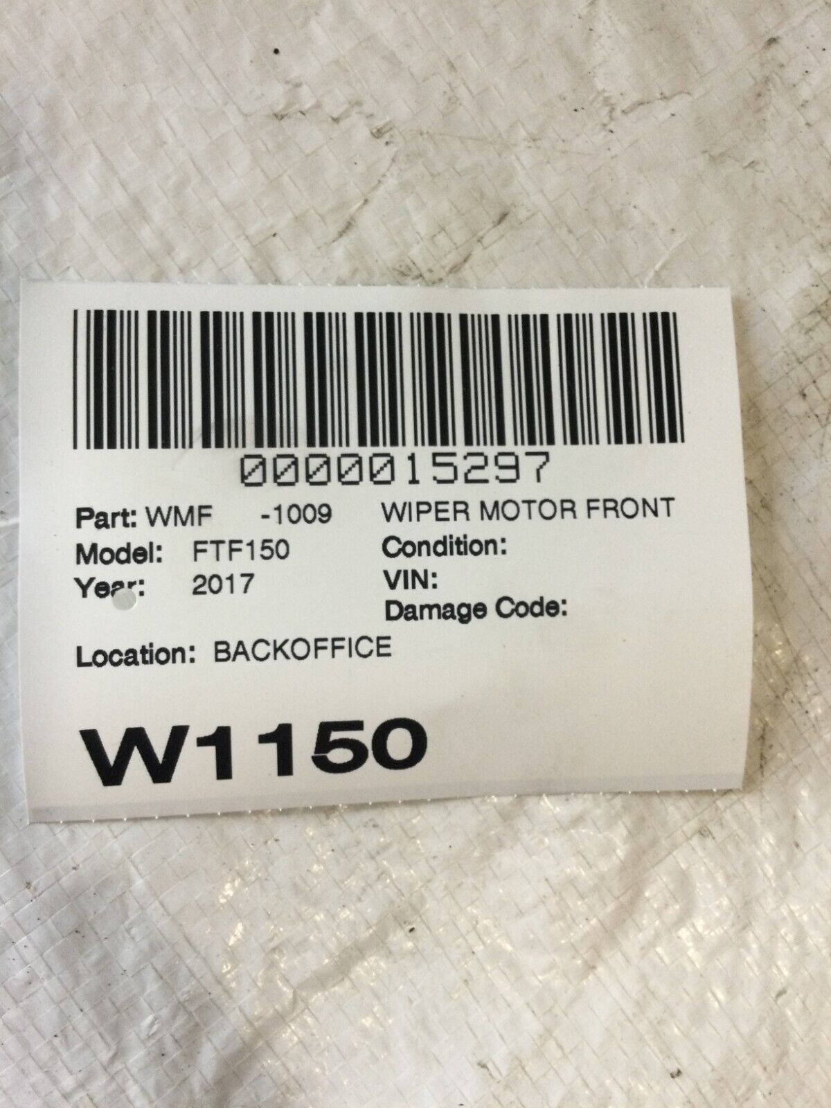 2017 Ford F-150 Front Windshield Wiper Motor  FL34-17508-AC OEM