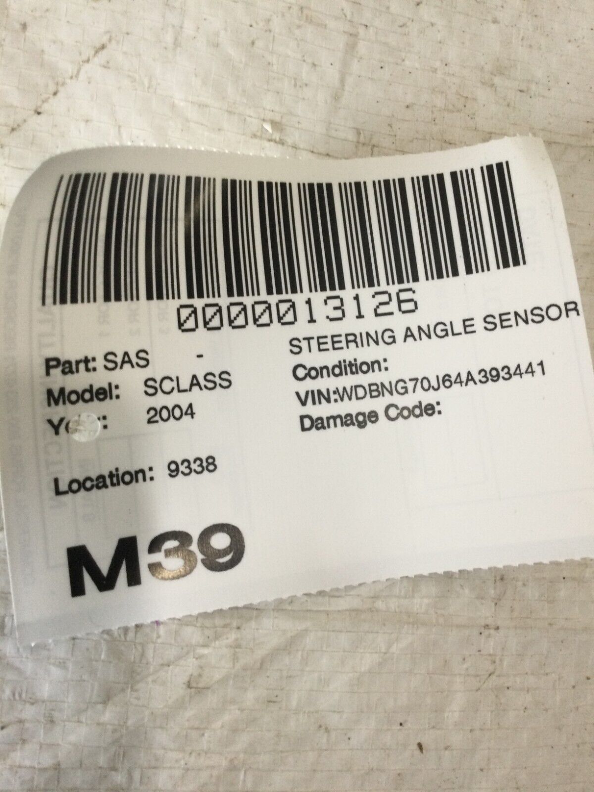 2004 Mercedes-Benz S-Class Strng Wheel Angle Sensor OEM