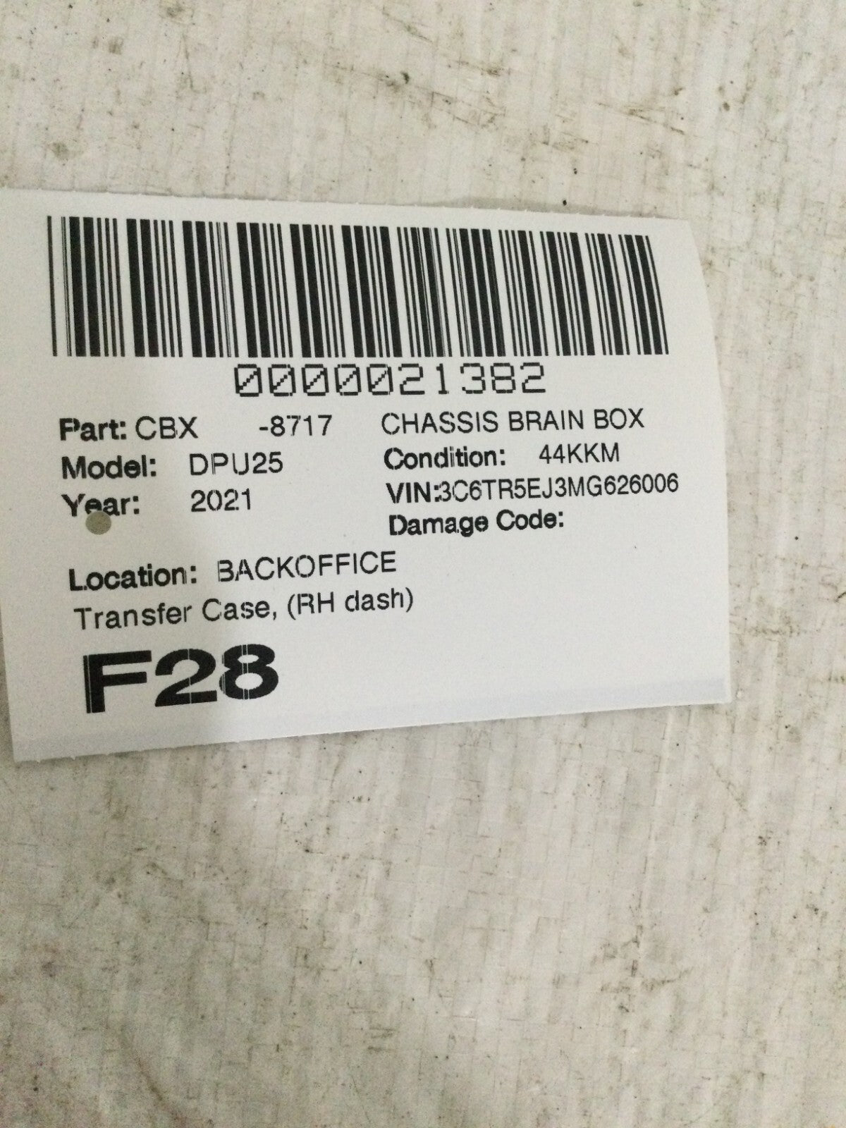 2019-2024 Dodge RAM 2500 Transfer Case Control Module 68250127AA OEM