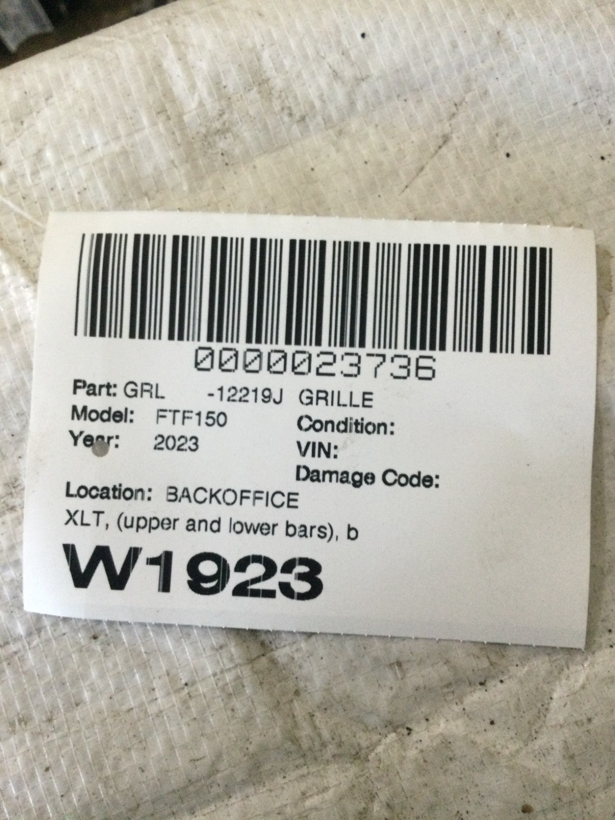 2021 - 2023 Ford F150 F-150 Front Upper Grill OEM ML34-8200-DF5GXT