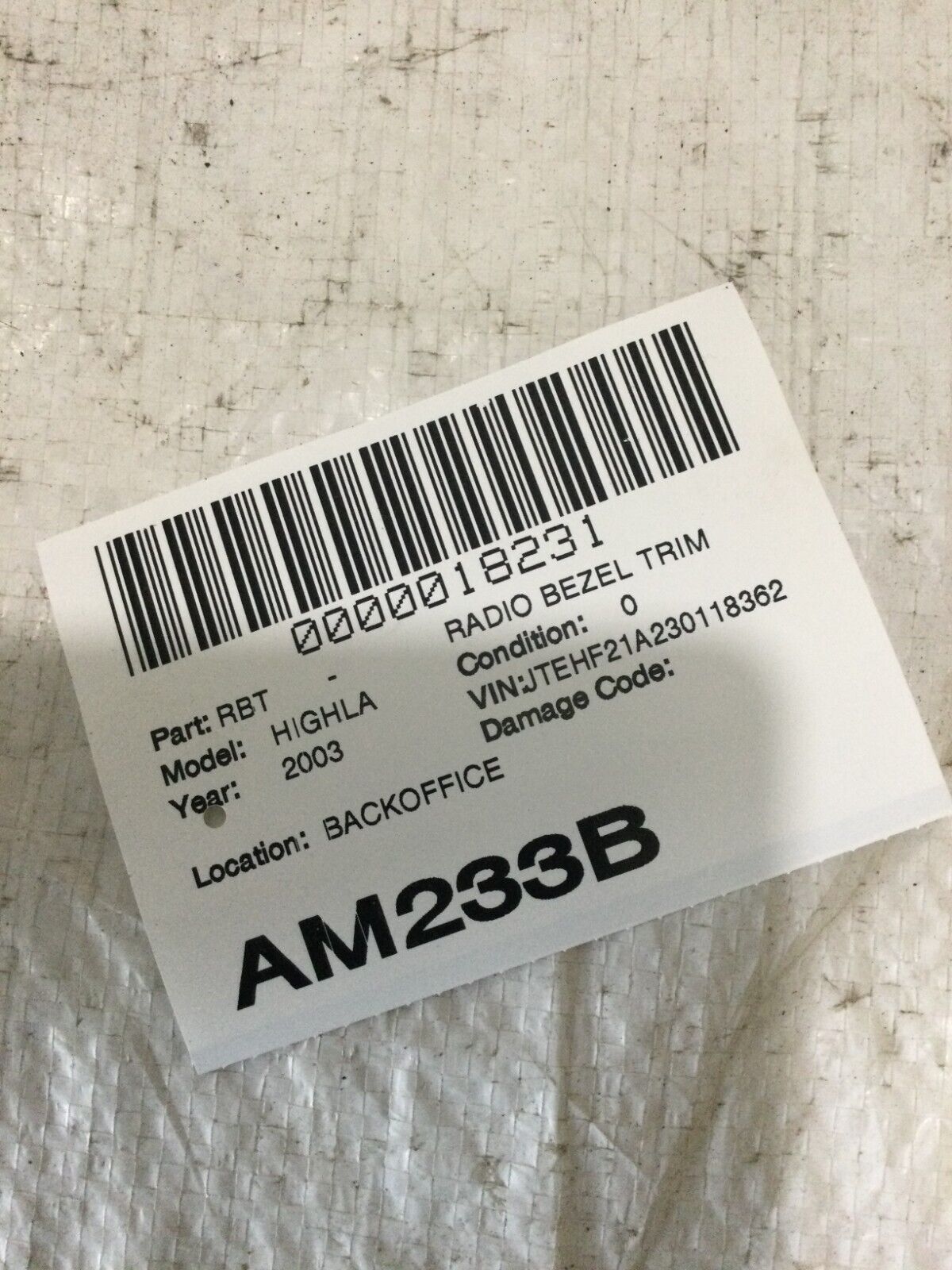 2003-2006 Toyota Highlander Woodgrain Center Dash Radio Air Vent Bezel OEM