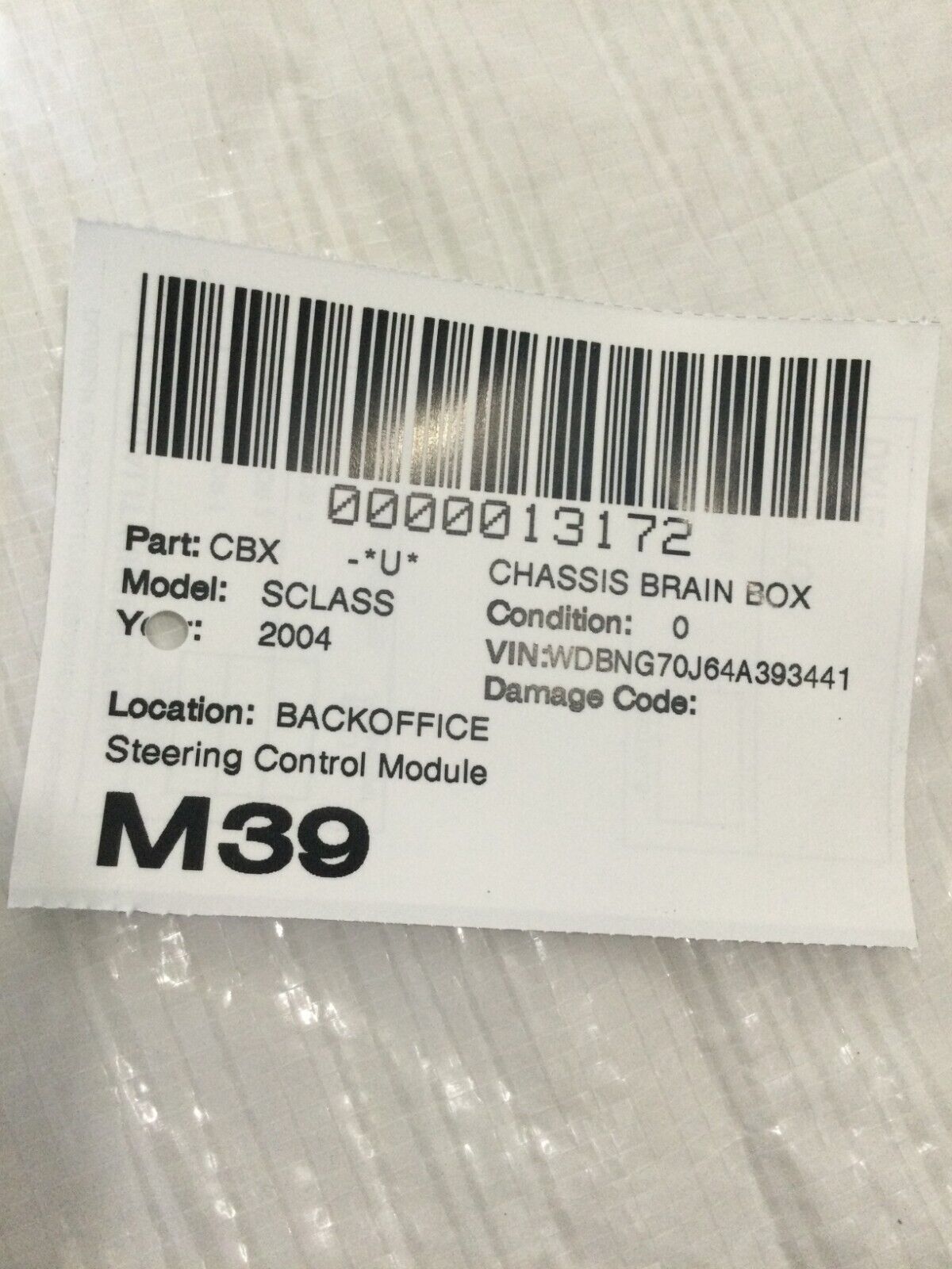 2004 Mercedes Benz S430 Strng Column Angle Sensor OEM 0285456932