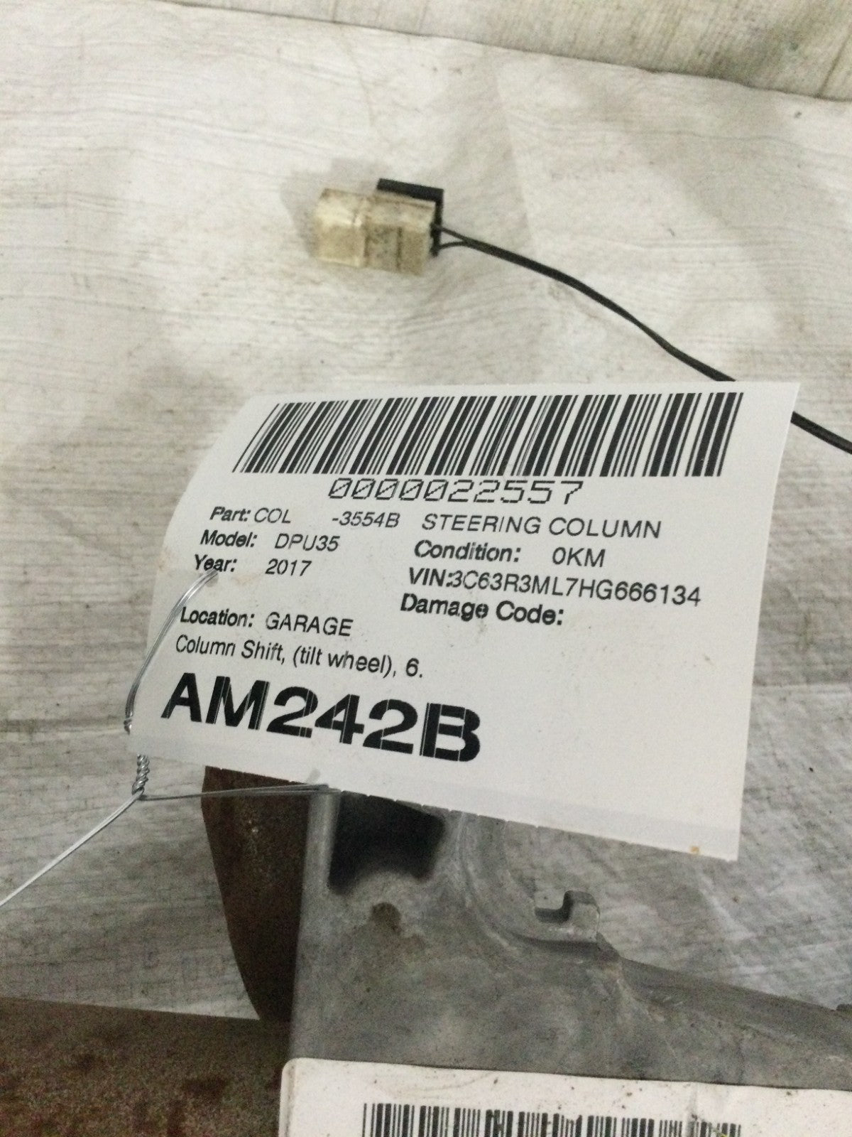 2017 Dodge Ram 3500 6.7L Steering Column Assembly With Tilt Wheel OEM 6GD78SZ0AA