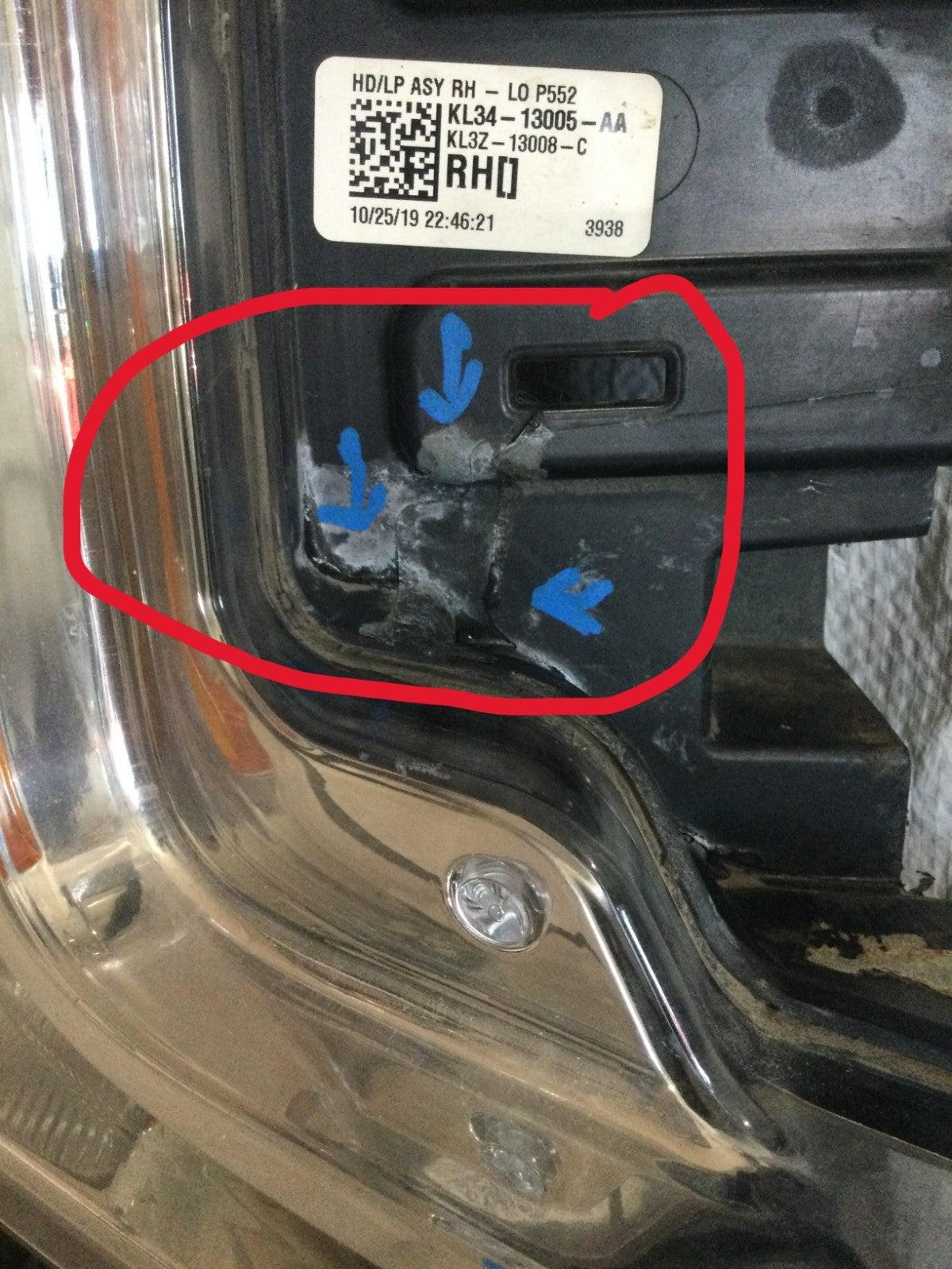 2018-2020 Ford F150 Passenger Right Headlight OEM KL34-13005-AA MARKED DAMAGE