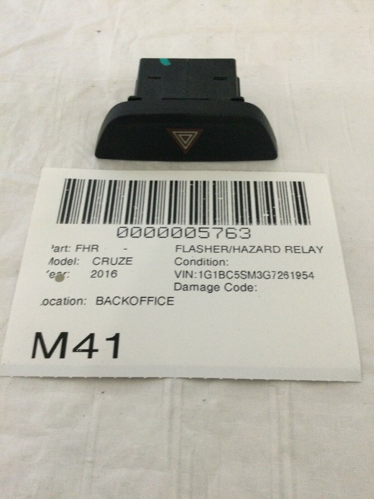 2016-2018 Chevrolet Cruze Hazard Flasher Switch OEM 13409820