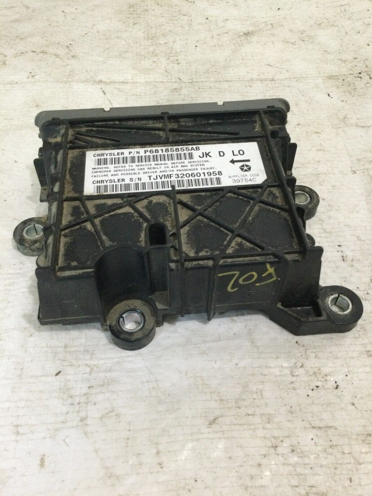 2017 Jeep Wrangler SRS Control Module OEM 68185855AB