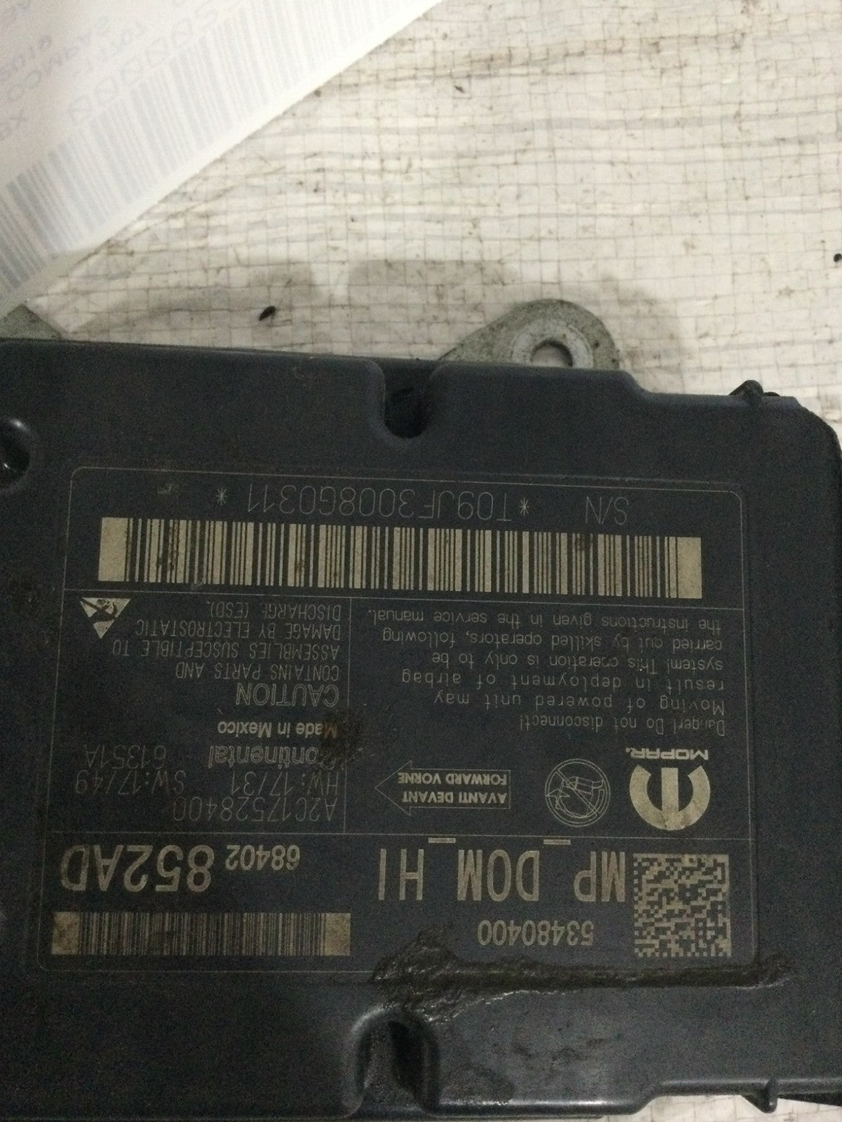 2019 Jeep Compass Restraint Control Module OEM 68402852AD