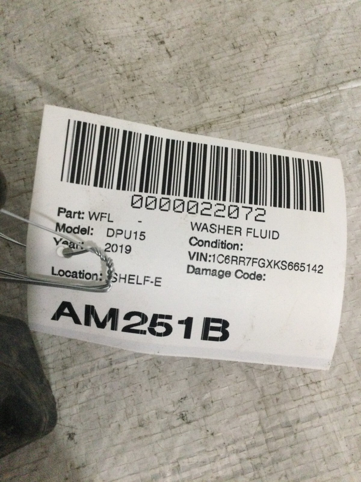 2019 Dodge Ram 1500 Washer Fluid OEM