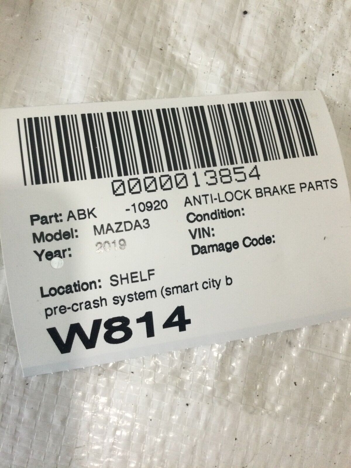 2019  Mazda 3 ABS Pump Control Module OEM BKA7437A0