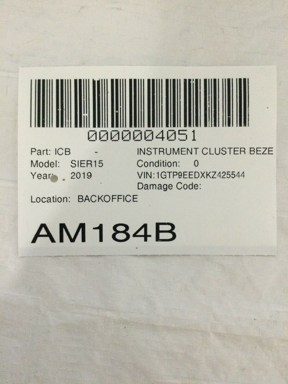 2019 GMC Sierra 1500 Speedometer Cluster Surround Trim Bezel OEM 84388788