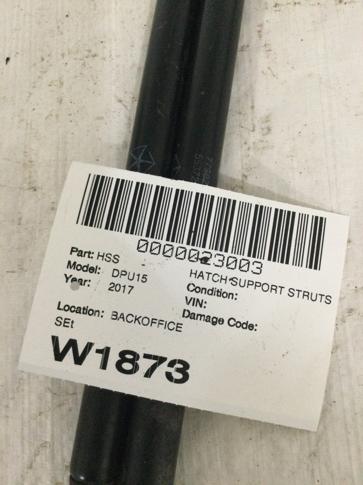 2017 Dodge Ram 1500 Support Hood Lift Set Of 2 OEM