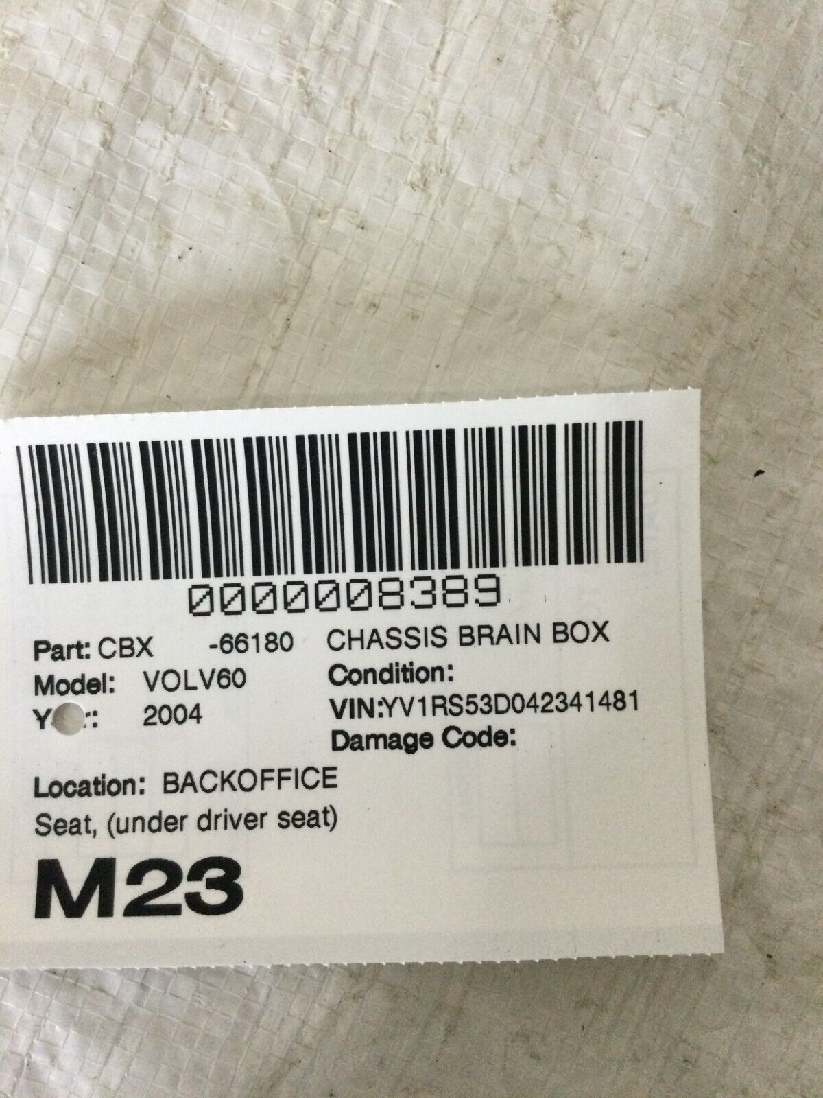 2004 Volvo S60 Left Front Seat Heater Heat Control Module Relay 9442947 OEM