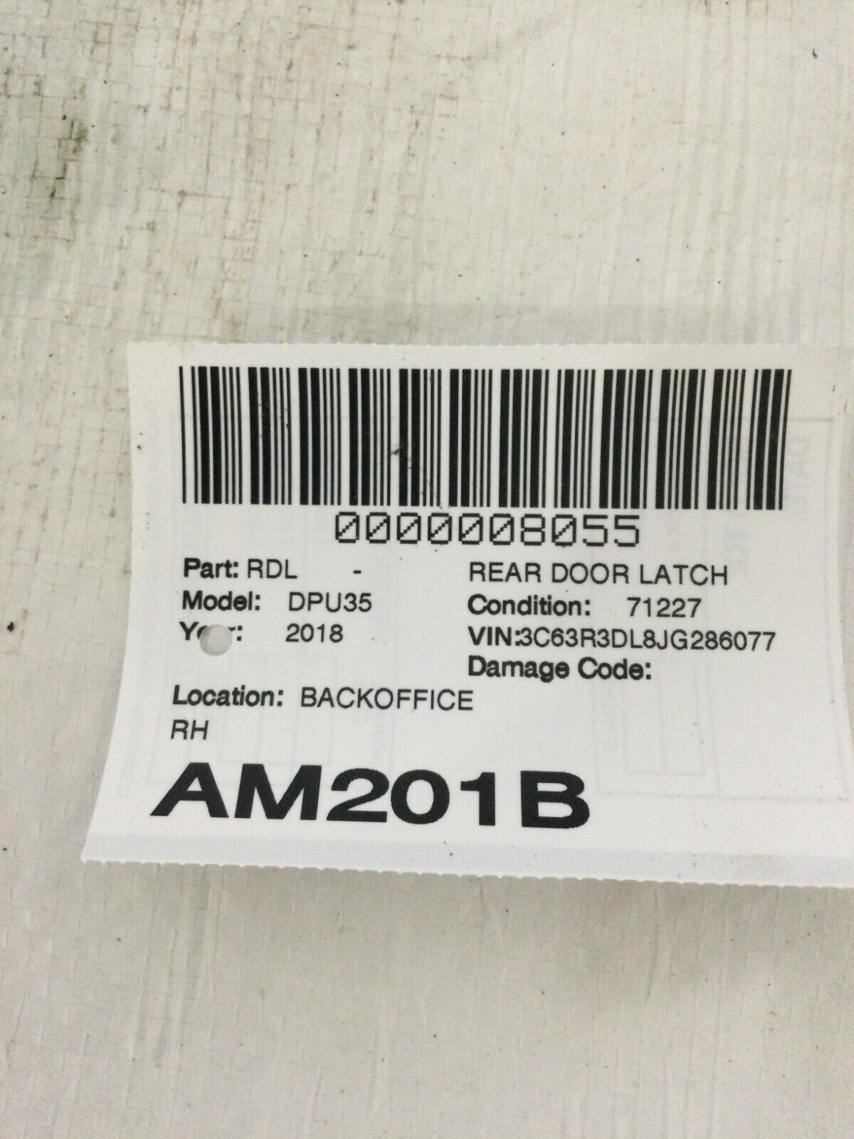 2018 Dodge RAM 3500 Right Rear Passenger Door Lock Actuator P04589650AD OEM