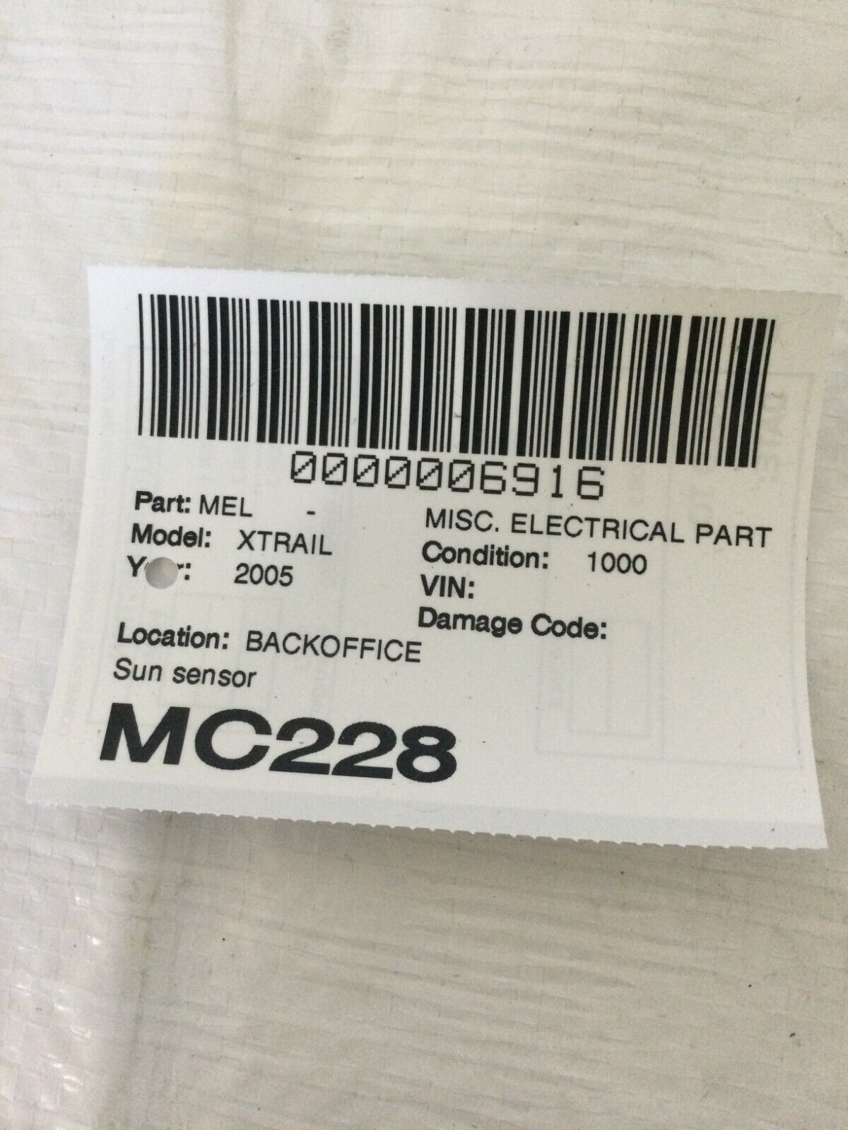 2005 Nissan X-Trail Sun Light Sensor OEM