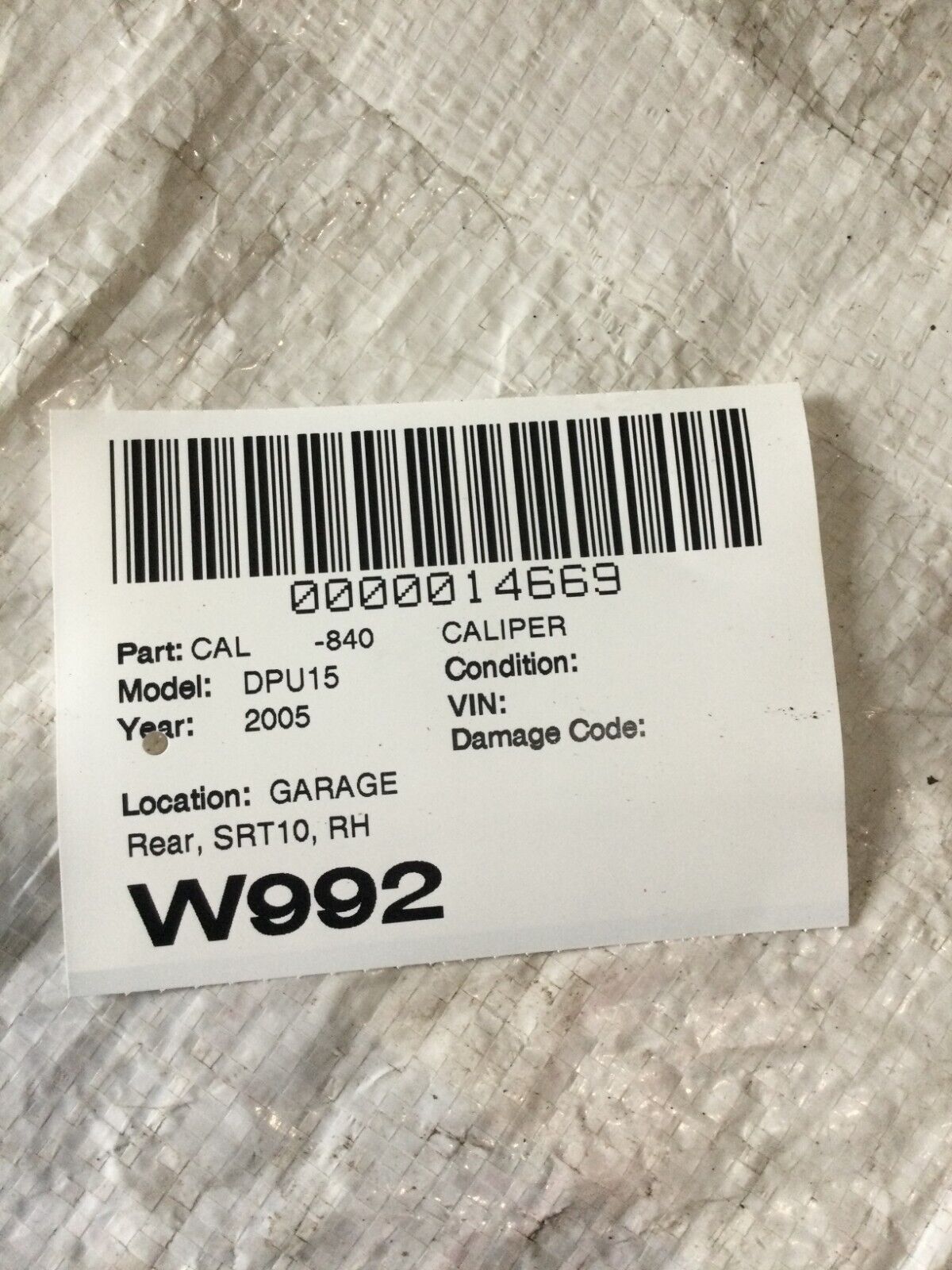 2005 Dodge Ram 1500 Rear Right Brake Caliper OEM