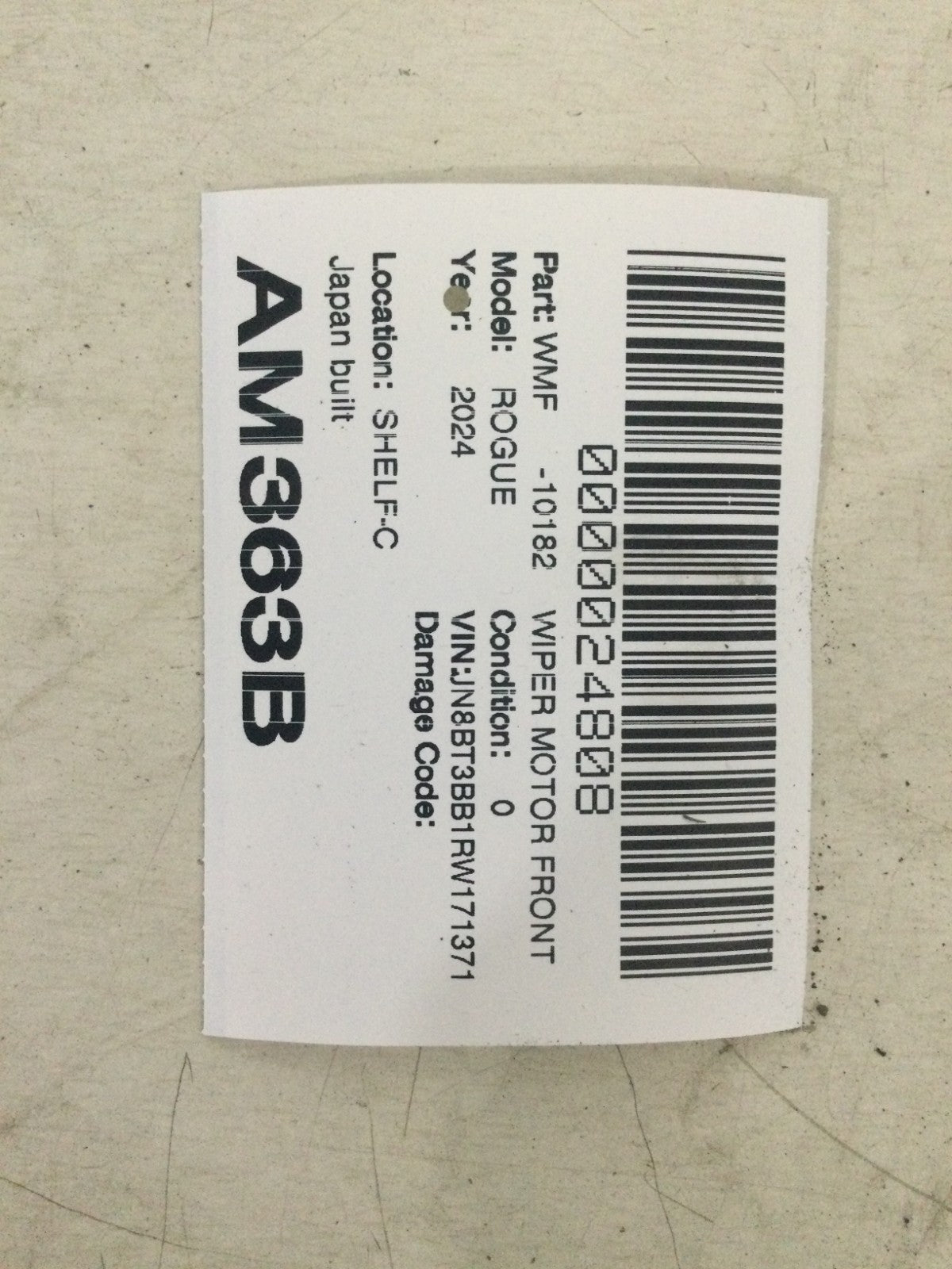 2024 Nissan Rogue 1.5L Front Windshield Wiper Linkage W/ Motor OEM