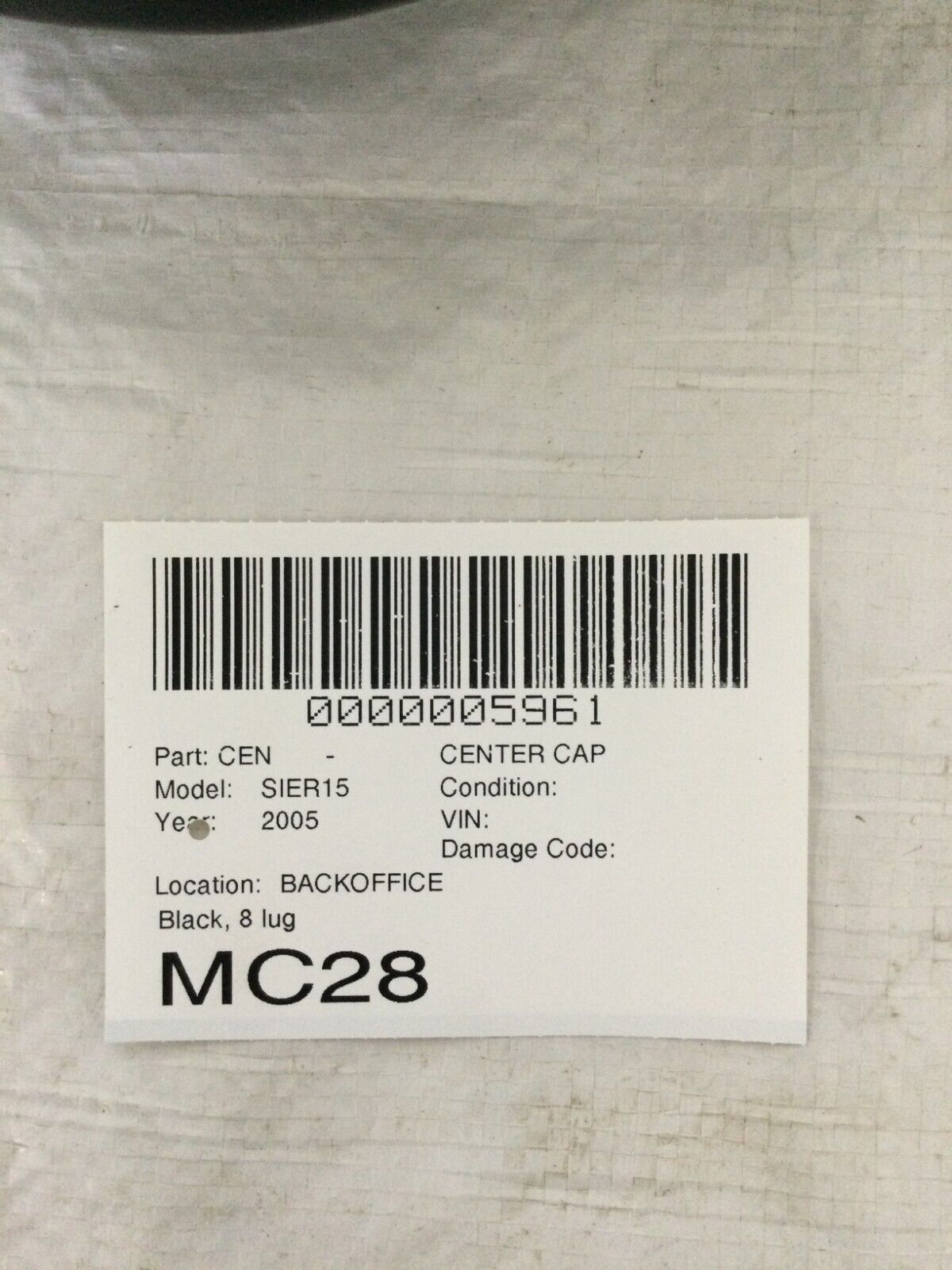 2005 GMC Sierra 1500 Black 8 Lug Center Cap OEM