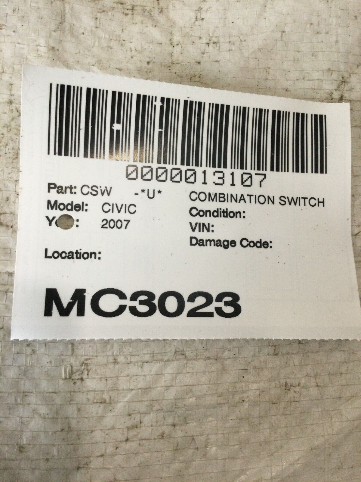 2007 Honda Civic Combination Switch OEM