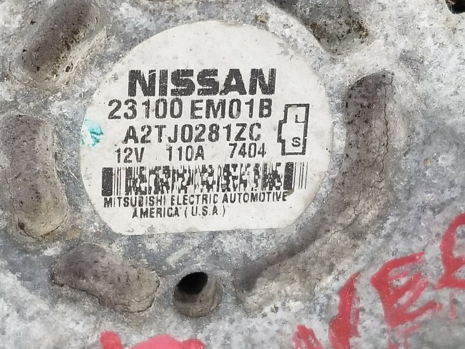 2007 2008 2009 Nissan Versa 2.0L Alternator Motor 23100-EM01B OEM