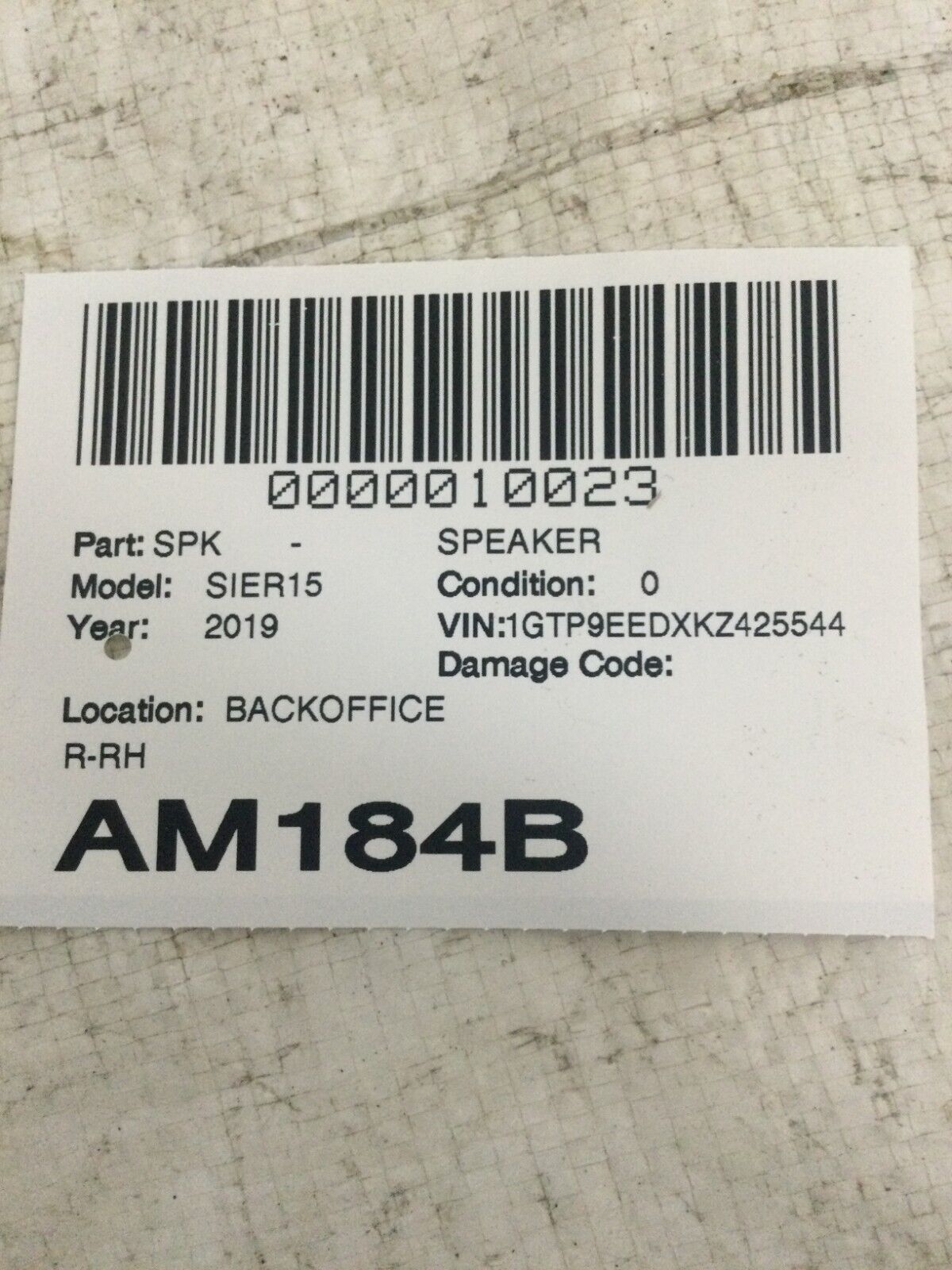 2019-2022 GMC Sierra 1500 Rear Right Door Lock Latch Actuator OEM