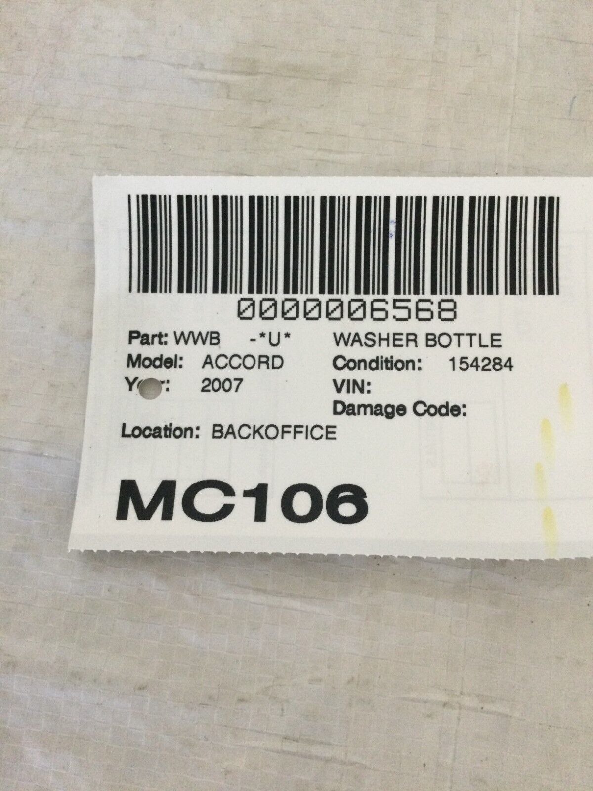 2003-2007 Honda Accord Windshield Washer Bottle Reservoir OEM 