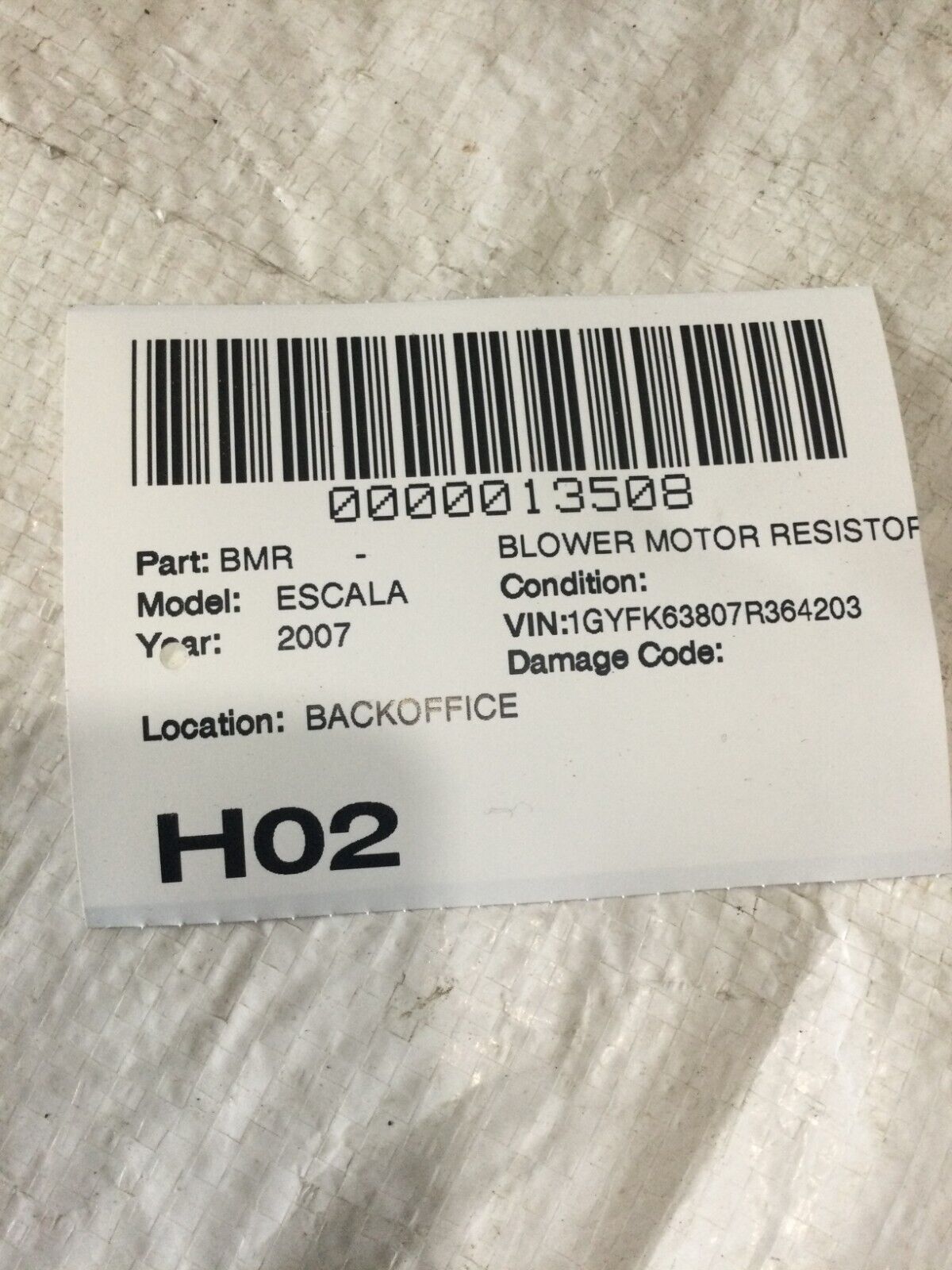 2007-2009 Cdillac Escalade A/C Heater Blower Motor Resistor OEM 15141283