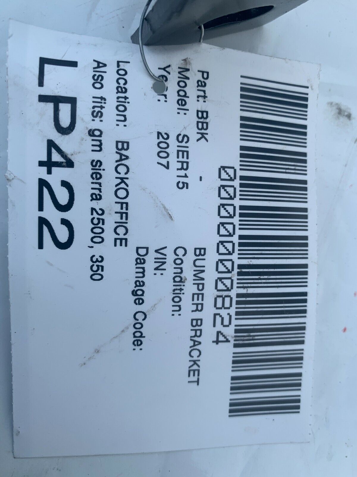 2007 GMC Sierra 1500 Bumper Bracket Right Passenger Side OEM