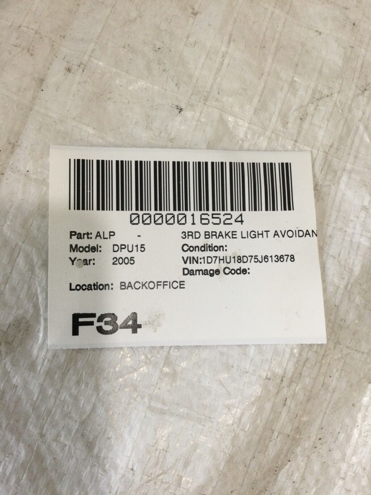 2005 Dodge Ram 1500 High Mount 3rd Third Brake Light OEM